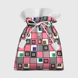 Мешок для подарков Розовый геометрический узор Geometric shapes, цвет: 3D-принт