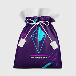 Мешок для подарков Символ No Mans Sky в неоновых цветах на темном фон, цвет: 3D-принт