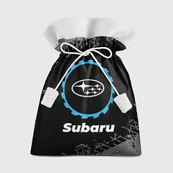 Мешок для подарков Subaru в стиле Top Gear со следами шин на фоне, цвет: 3D-принт