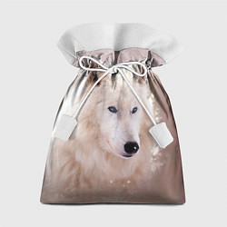 Мешок для подарков Белый зимний волк, цвет: 3D-принт