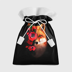 Мешок для подарков Лиса и цветы, цвет: 3D-принт