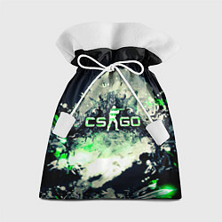 Мешок для подарков CS GO green, цвет: 3D-принт