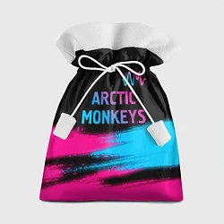 Мешок для подарков Arctic Monkeys - neon gradient: символ сверху, цвет: 3D-принт