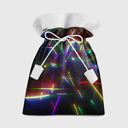 Мешок для подарков Разноцветные неоновые линии, цвет: 3D-принт