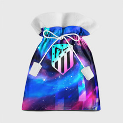 Мешок для подарков Atletico Madrid неоновый космос, цвет: 3D-принт