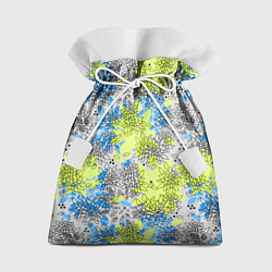 Мешок для подарков Цветочный узор Голубой и Лайм, цвет: 3D-принт