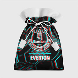 Подарочный мешок Everton FC в стиле glitch на темном фоне