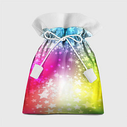 Мешок для подарков Звезды на радужном фоне, цвет: 3D-принт