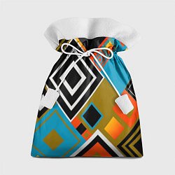 Мешок для подарков Фон из разноцветных квадратов, цвет: 3D-принт