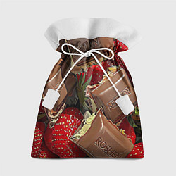 Мешок для подарков Клубника и шоколад Рошен, цвет: 3D-принт