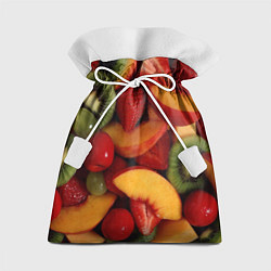 Мешок для подарков Фруктово ягодный фон, цвет: 3D-принт