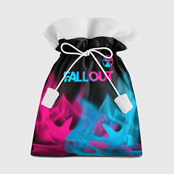 Мешок для подарков Fallout - neon gradient: символ сверху, цвет: 3D-принт