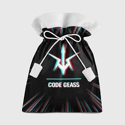 Мешок для подарков Символ Code Geass в стиле glitch на темном фоне, цвет: 3D-принт