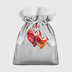 Мешок для подарков Love - сердечки, цвет: 3D-принт