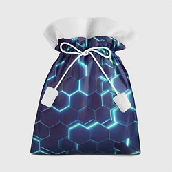 Мешок для подарков Голубой неон соты, цвет: 3D-принт