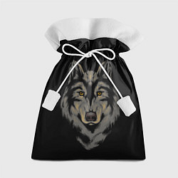 Мешок для подарков Голова серого волка, цвет: 3D-принт
