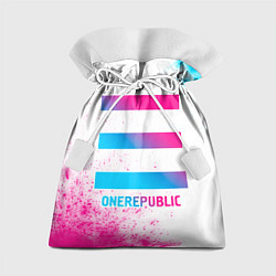 Мешок для подарков OneRepublic neon gradient style, цвет: 3D-принт