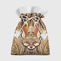 Мешок для подарков Голова лисы в узорах, цвет: 3D-принт