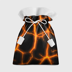 Мешок для подарков Оранжевые неоновые трещины, цвет: 3D-принт