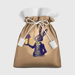 Мешок для подарков Кролик в костюме с подарком, цвет: 3D-принт