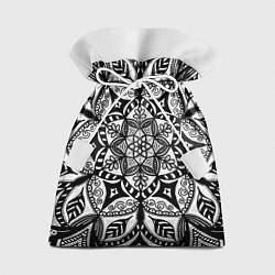 Мешок для подарков Черно-белая мандала, цвет: 3D-принт