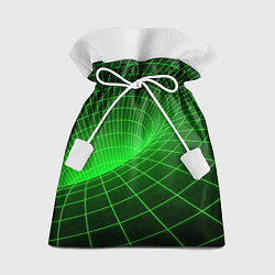 Мешок для подарков Зелёная неоновая чёрная дыра, цвет: 3D-принт
