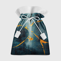 Мешок для подарков Синий мрачный туман и оранжевые краски, цвет: 3D-принт