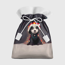 Мешок для подарков Пёсель - панда в колпаке, цвет: 3D-принт