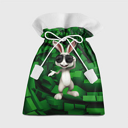 Мешок для подарков Прикольный заяц в тёмных очках, цвет: 3D-принт
