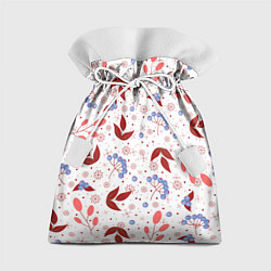 Мешок для подарков Новогодние ягоды и снежинки, цвет: 3D-принт