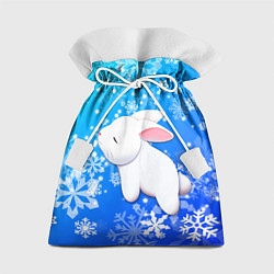 Мешок для подарков Милый кролик в снежинках, цвет: 3D-принт