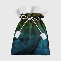 Мешок для подарков Черный абстрактный узор на сине-зеленом фоне, цвет: 3D-принт