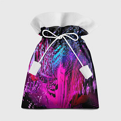 Мешок для подарков Абстрактное множество розовых, фиолетовых и синих, цвет: 3D-принт