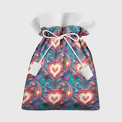 Мешок для подарков Паттерн пылающие сердца, цвет: 3D-принт