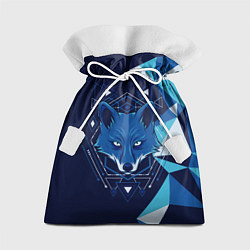 Мешок для подарков Голова синей лисы, цвет: 3D-принт