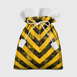 Мешок для подарков WARNING - желто-черные полосы, цвет: 3D-принт