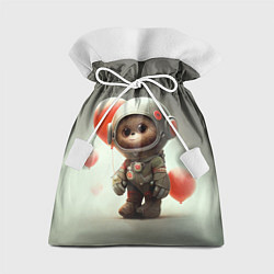 Мешок для подарков Комонавт с красными шариками, цвет: 3D-принт