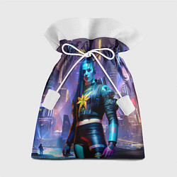 Мешок для подарков Cyberpunk - brave girl - neural network, цвет: 3D-принт