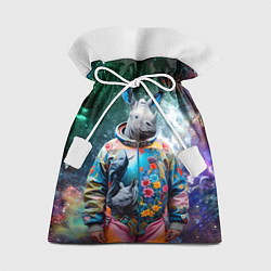 Мешок для подарков Rhino in spacesuit - neural network, цвет: 3D-принт