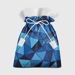 Мешок для подарков Синие треугольники, абстракт, цвет: 3D-принт