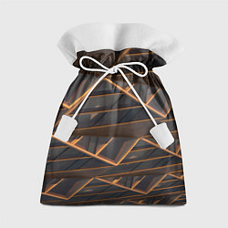 Мешок для подарков Объёмные оранжевые линии и серые фигуры, цвет: 3D-принт
