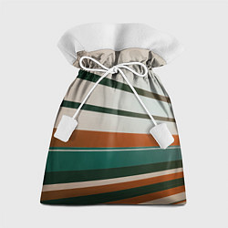 Мешок для подарков Абстрактные зелёные и оранжевые линии, цвет: 3D-принт