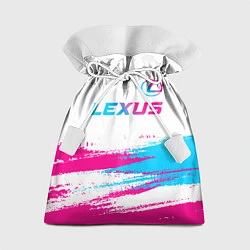 Мешок для подарков Lexus neon gradient style: символ сверху, цвет: 3D-принт