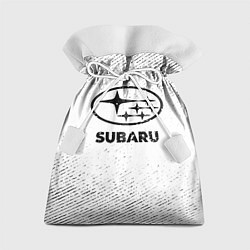 Мешок для подарков Subaru с потертостями на светлом фоне, цвет: 3D-принт