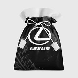 Мешок для подарков Lexus speed на темном фоне со следами шин, цвет: 3D-принт