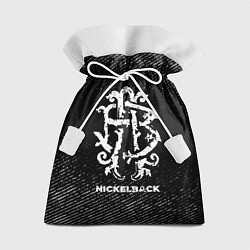 Мешок для подарков Nickelback с потертостями на темном фоне, цвет: 3D-принт