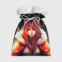 Мешок для подарков Рыжая девушка-лиса, цвет: 3D-принт