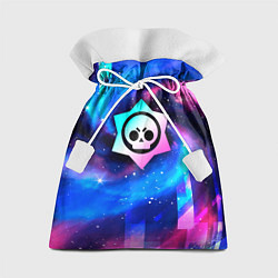 Мешок для подарков Brawl Stars неоновый космос, цвет: 3D-принт