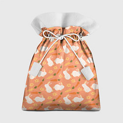 Мешок для подарков Зайцы с морковью паттерн, цвет: 3D-принт
