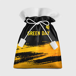 Мешок для подарков Green Day - gold gradient: символ сверху, цвет: 3D-принт